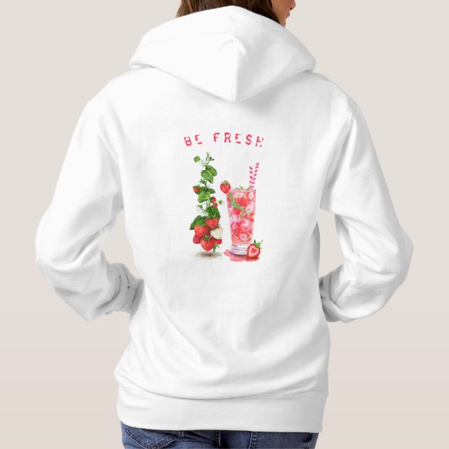 Camiseta Bebida Legal com suco de morango fresco - Frutas d (Verso)