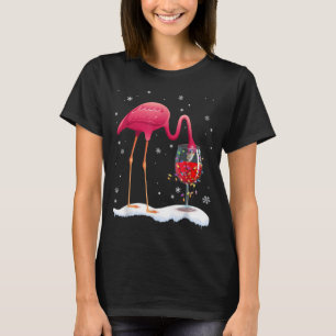 Camiseta Bebida Vinho Flamingo Rosa Engraçado No Natal G