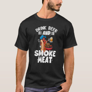 Camiseta Bebidas Bebidas E Carne Fumada Mulheres Enchidas E