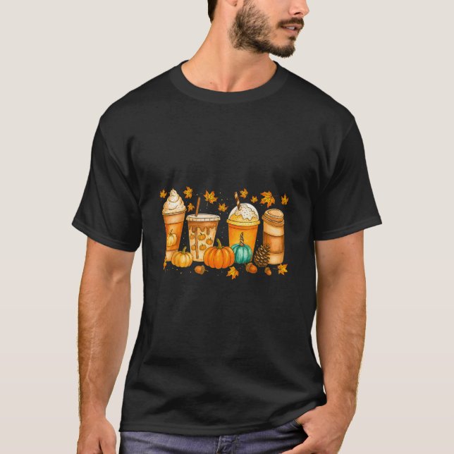Camiseta Bebidas de Café com Tempero de Abóbora de Outono M (Frente)