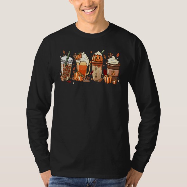 Camiseta Bebidas de Café com Tempero de Abóbora de Outono M (Frente)