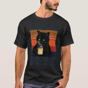 Camiseta Bebidas de Gato Preto Café De Trás Para Frente É E