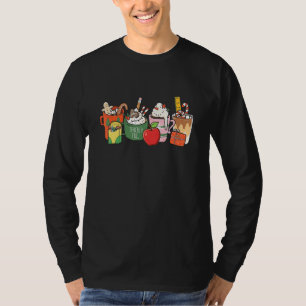 Camiseta Bebidas de Natal Latte Café Cacau Quente Gráfico