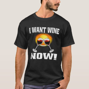 Camiseta Bebidas De Vinho Quero Vinho Agora Bebendo De Vinh