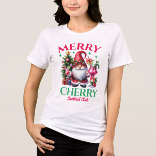 Camiseta Bebidas do clube de coquetéis de Natal de Cherry f