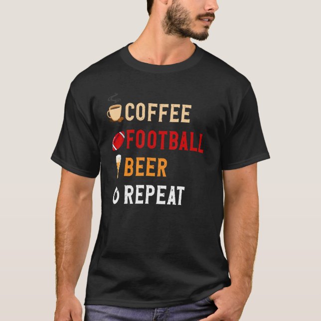 Camiseta Bebidas Engraçadas Ao Lover Café, Futebol, Repetiç (Frente)