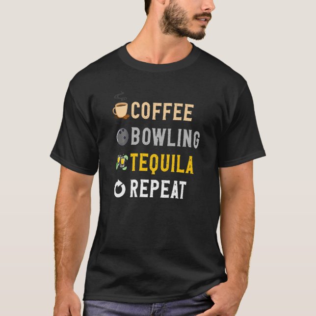 Camiseta Bebidas Engraçadas Com Sobremesas, Boliches, Tequi (Frente)
