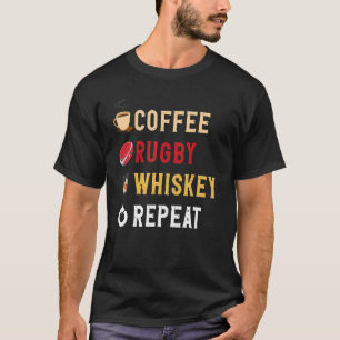 Camiseta Bebidas Engraçadas Por Lover Café, Rugby, Whiskey