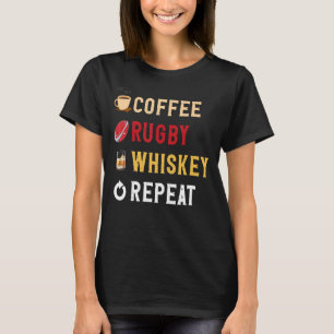 Camiseta Bebidas Engraçadas Por Lover Café, Rugby, Whiskey