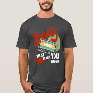 Camiseta Bebidas Que Fazem Você Se Mover Retro Music Desi