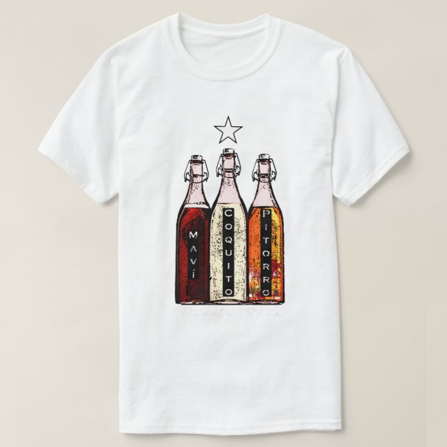 Camiseta Bebidas Tradicionais de Porto Rico (Frente do Design)
