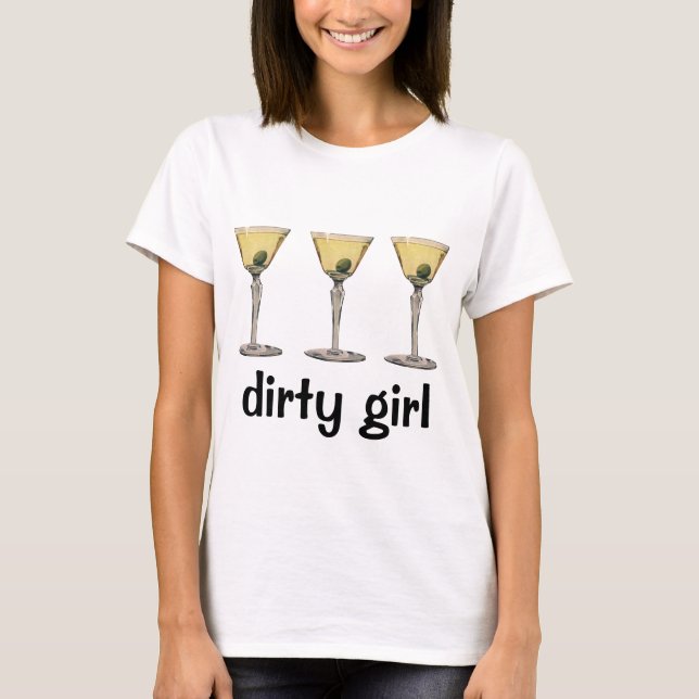 Camiseta Bebidas Vintage, Cocktail de azeitona Martini (Frente)