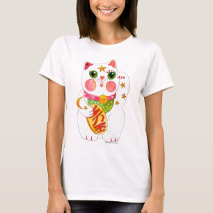 Camiseta Beckoning o gato Maneki Neko