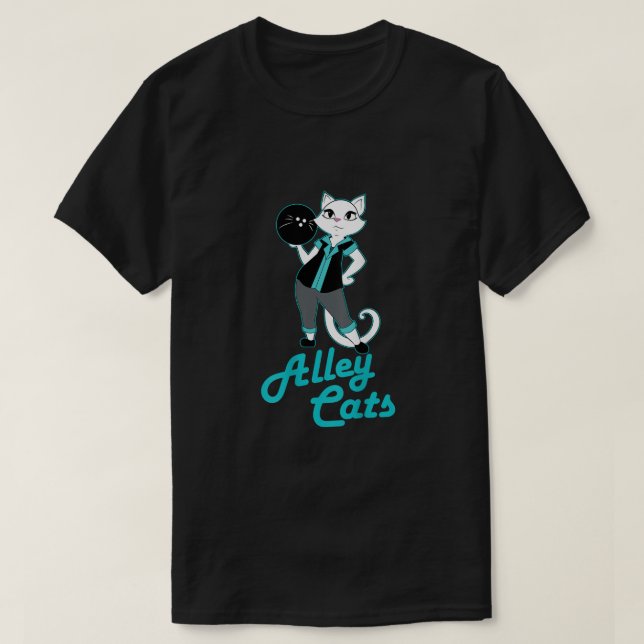 Camiseta Beco Boliche Gatos  Equipe de damas Impressão tras (Frente do Design)