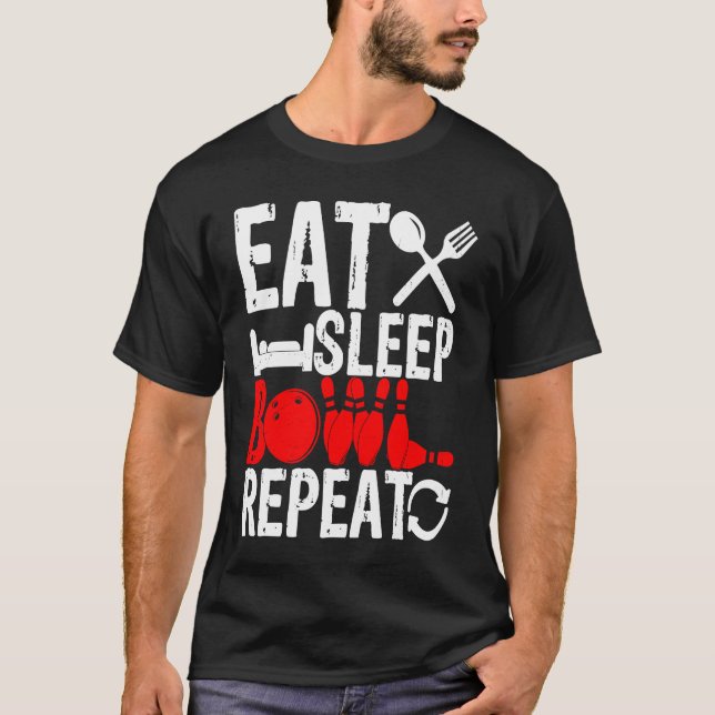 Camiseta Beco da Boliche da Equipe de Greve de Pino de bola (Frente)