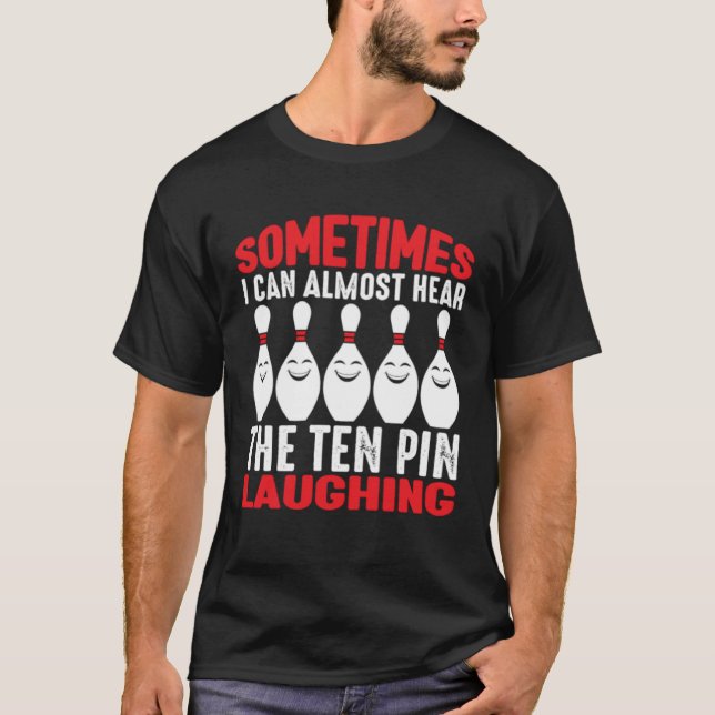 Camiseta Beco da Boliche do pino de greve de boliche (Frente)