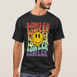 Camiseta beco da equipe de boliches do bowler retro sorri f