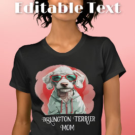 Camiseta Bedlington Terrier Dog Mãe óculos escuros