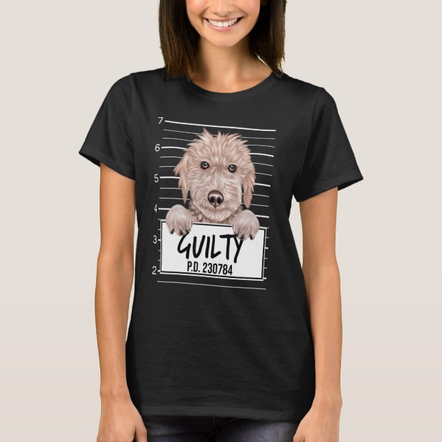 Camiseta Bedlington Terrier Mugshot Guilty Dog (Frente)