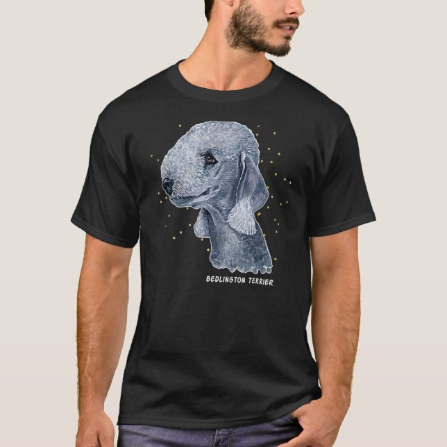 Camiseta Bedlington Terrier Retrato 4 Pet Bedlington Cachor (Frente)
