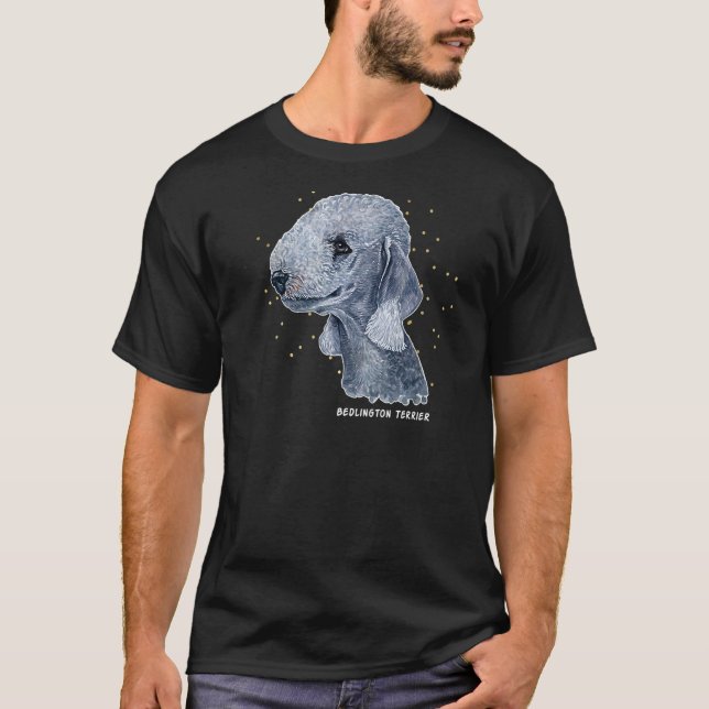 Camiseta Bedlington Terrier Retrato 4 Pet Bedlington Cachor (Frente)