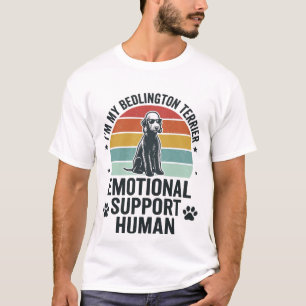Camiseta Bedlington Terrier Suporte Emocional Humano Vintag