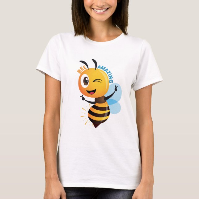 Camiseta Bee Amazing – Abelha Melífera Inspiradora (Frente)