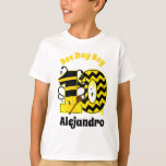 Camiseta Bee Birthday Boy décith<br><div class="desc">Comemore o primeiro aniversário do bebê com esta camiseta especial,  design especial e personalizada</div>