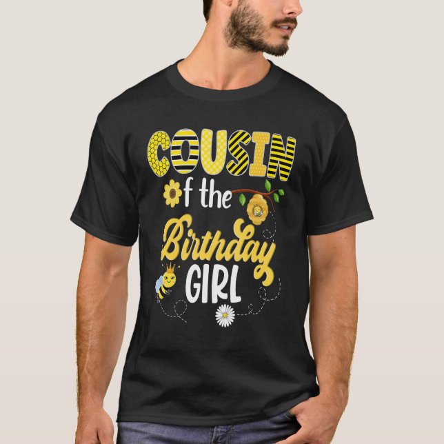 Camiseta Bee Bumblebee Girl Birthday Hive Sweet 1rua Party  (Frente)
