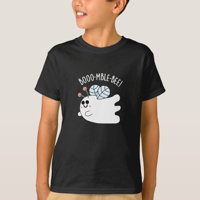 Camiseta Bee Engraçada Engraçada Fantasma Bee Pun Dark BG (Frente)