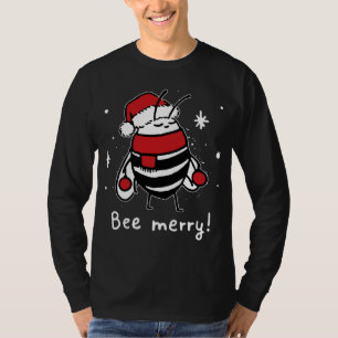 Camiseta Bee Feliz Natal - abelha veste santa hat Xmas Gif
