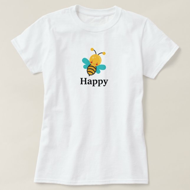 Camiseta Bee Happy (Frente do Design)