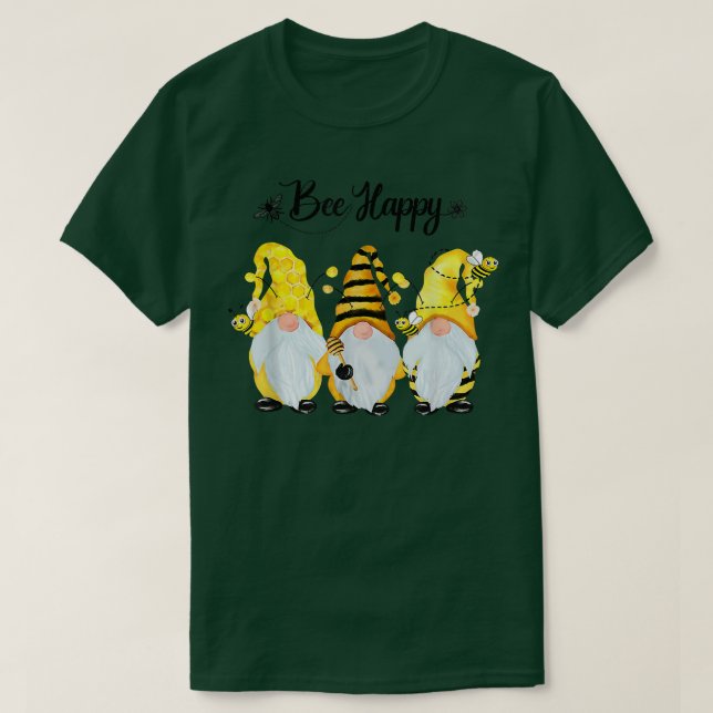 Camiseta Bee Happy Bee Gnomo Primavera 487 (Frente do Design)