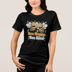 Camiseta Bee Happy Bee Kind Design