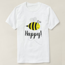 Camiseta "Bee Happy" Feliz Sorriso de abelhas