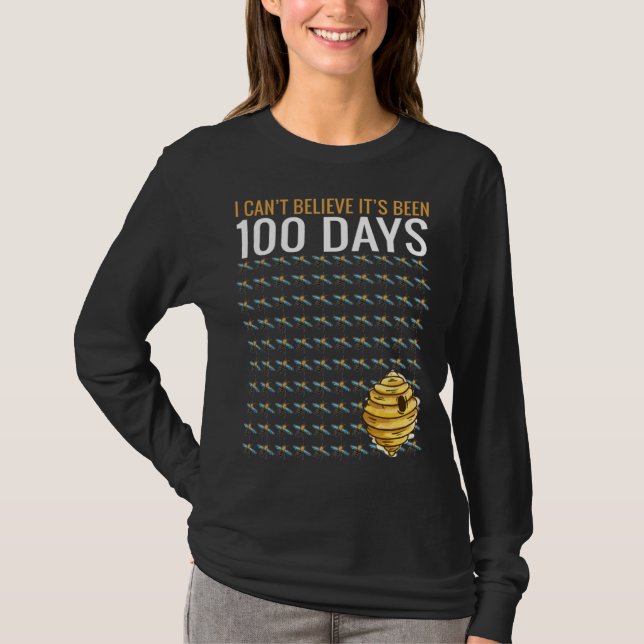 Camiseta Bee Hive Tree 100 Days Of School Teacher Boys (Frente)