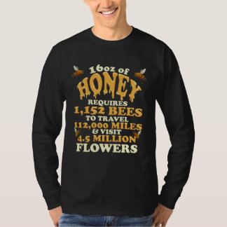 Camiseta Bee Honey Statistics Beekeeper Honeycomb