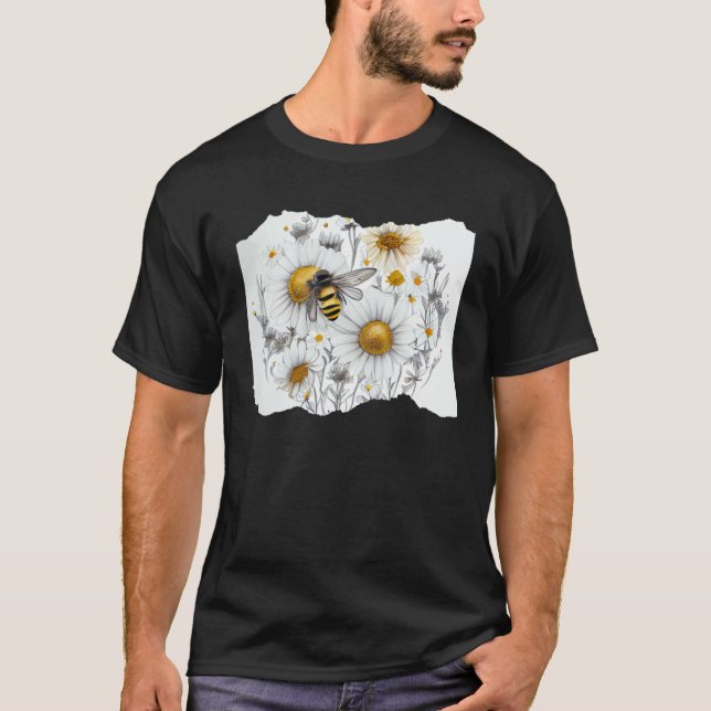 Camiseta Bee Honeybee Daisy Flowers (Frente)