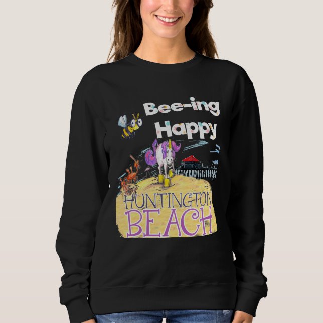 Camiseta Bee ing Happy by Unicorn Jazz in Huntington Beach (Frente)