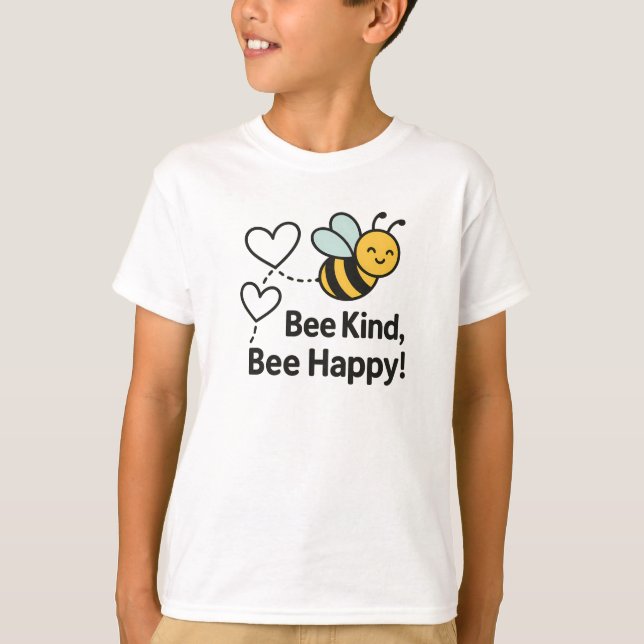 Camiseta Bee Kind Bee Happy Cute Yellow Bee Design (Frente)
