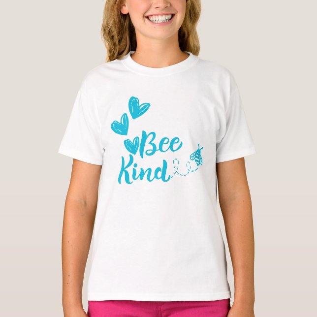 Camiseta "Bee Kind" Blue Hearts (Frente)
