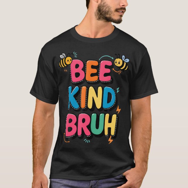 Camiseta Bee Kind Bumble Bee Kindness Meninas Crianças (Frente)