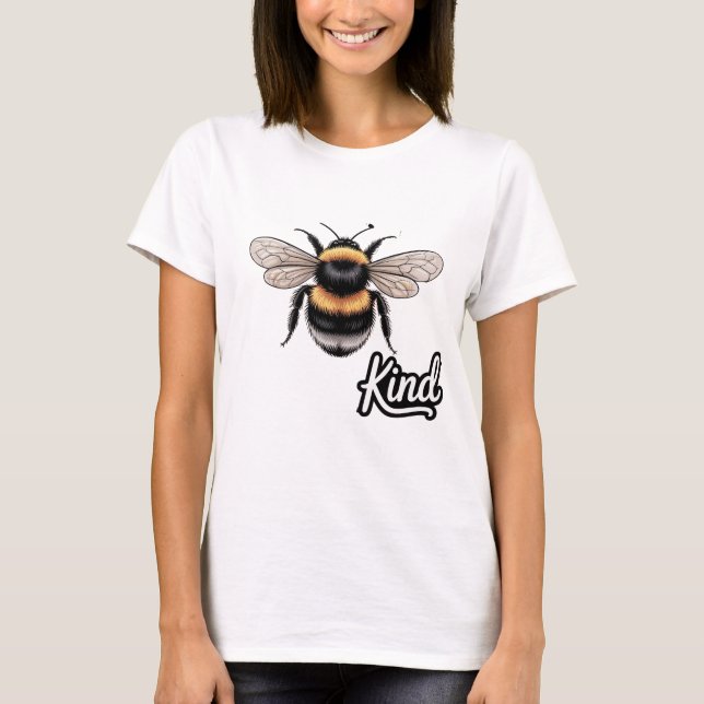 Camiseta Bee Kind Cute Bumblebee Illustration - Inspiration (Frente)