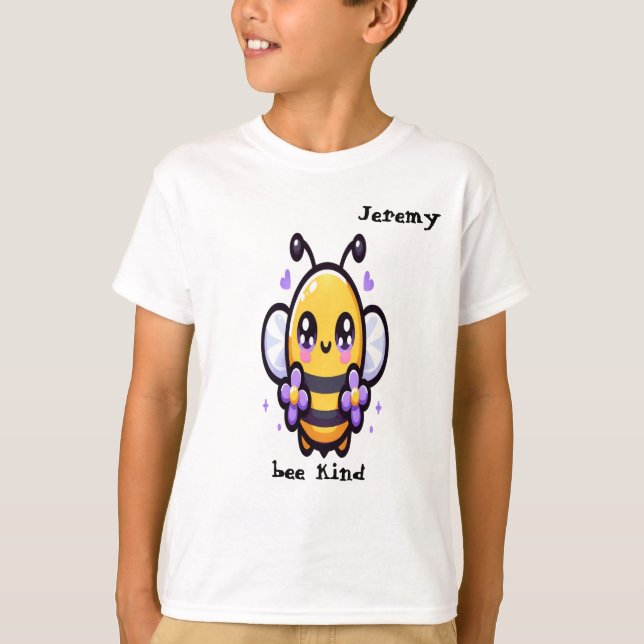 Camiseta "Bee kind" Kawaii Customizable Boy's (Frente)