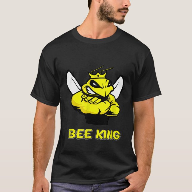 Camiseta Bee King Save Bees Estilo Retro Estilo Clima Flor  (Frente)