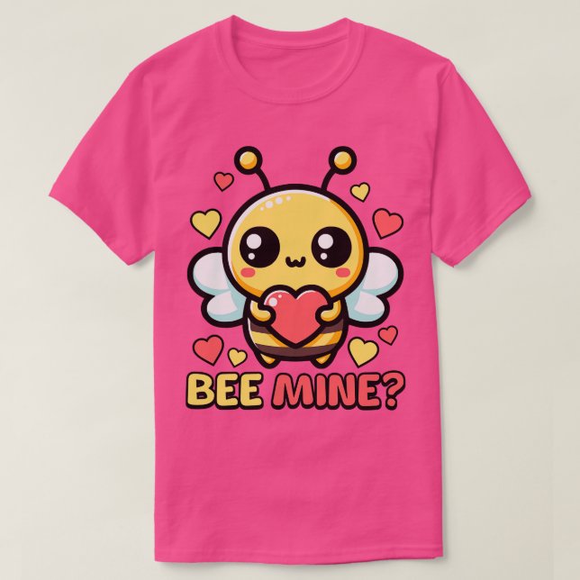 Camiseta Bee Mine Dia de os namorados Cute Bee Pun (Frente do Design)