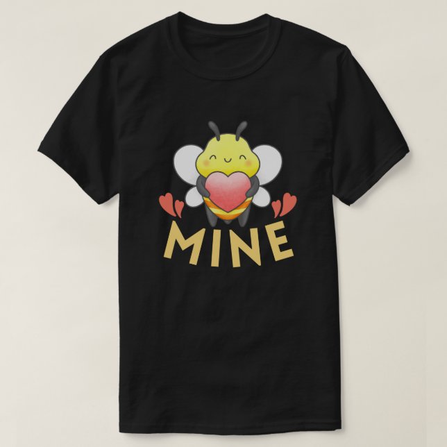 CAMISETA BEE MINE - DIA DE VALENTINA ENGRAÇADO (Frente do Design)