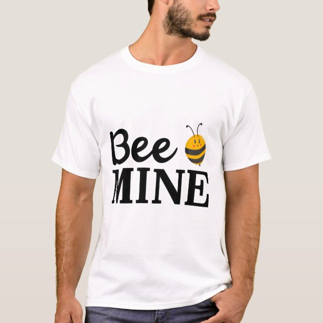 Camiseta Bee Mine Valentine – Amor com Trocadilho  (Frente)