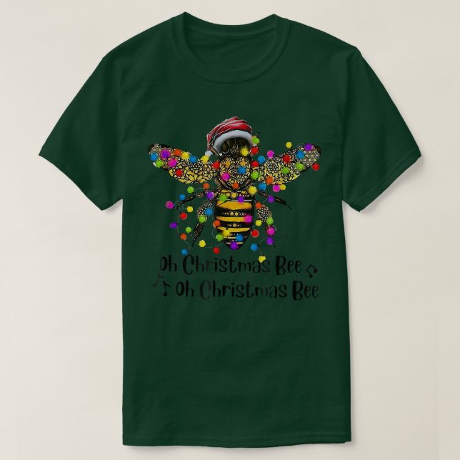 Camiseta Bee Santa Oh Christmas Bee Oh Christmas Bee Light  (Frente do Design)