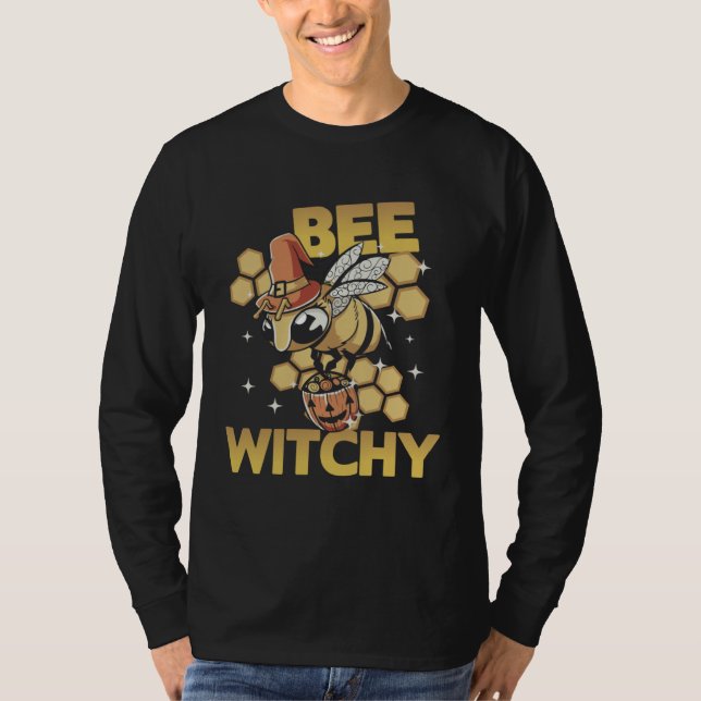 Camiseta Bee Witchy Witch Bee Halloween Bee Costume for Wom (Frente)